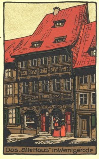 Historical postcard, picture postcard, The Old House in Wernigerode, Saxony-Anhalt, Germany,