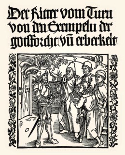 Frontispiece of the book Der Ritter vom Turn, The Book of the Knight of the Tower, printed by