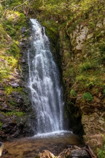 Upper part of the Todtnau waterfall in the Black Forest in Germany