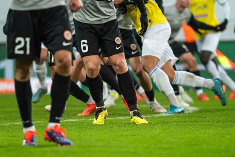 LUBIN, POLAND - NOVEMBER 22, 2024: Football match Polish PKO Ekstraklasa between KGHM Zaglebie