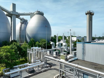 Dinslaken, North Rhine-Westphalia, Germany - Combined heat and power plants (CHP) generate