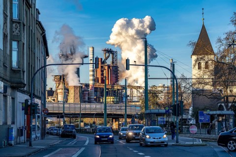 Duisburg steel site, ThyssenKrupp Steel steelworks, blast furnaces 8 and 9, Friedrich-Ebert-Straße