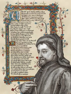 Portrait of Geoffrey Chaucer, ca. 1343 - 1400, part of the Canterbury Tales