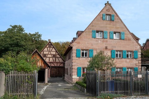 Former baker's house with arched portal, built around 1754, Ziegenstraße 27, Nuremberg-Mögeldorf,