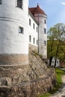 Nossen Castle is built on a rocky spur, Saxony, Germany
