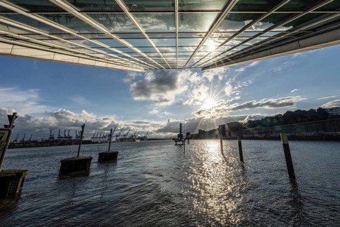 Modern building, harbour, Hamburg, Germany