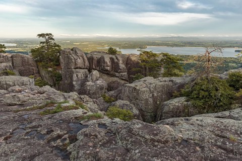 View of Weiss Lake from Cheyene Rock Village park near Leesburg, Alabama