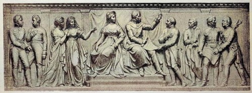 Administration of Prussia, relief by Hugo Hagen on the monument to Emperor Heinrich Friedrich Karl