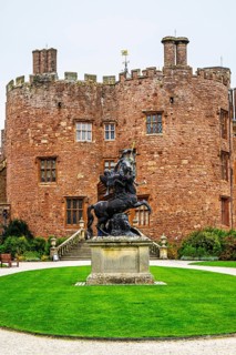 Autumn colors over Powis Castle and Garden, Welshpool, Powys, Wales, UK