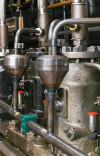 Detailed photos from the engine room of the former freighter Cap San Diego, museum ship in the Port