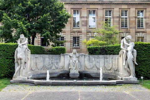 Fountain of Destiny in the Upper Palace Gardens in Stuttgart, which was created in memory of the