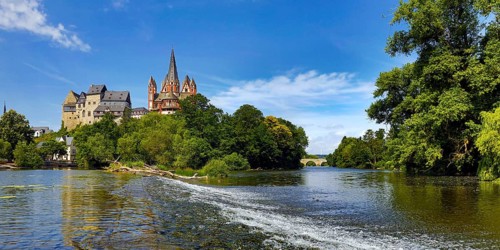 Limburg Cathedral St. George and Limburg Castle, also called Limburg Castle above the river Lahn,