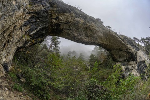Ponte dell Orco stone arch, Ospedaletto, Trentino, Italy