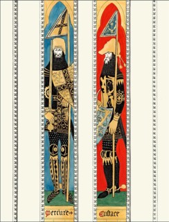 Pattern and sample of painting from St Stephen's Chapel, old Palace of Westminster, London,