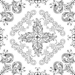 Hand drawn seamless floral pattern on a white background, vector textile template