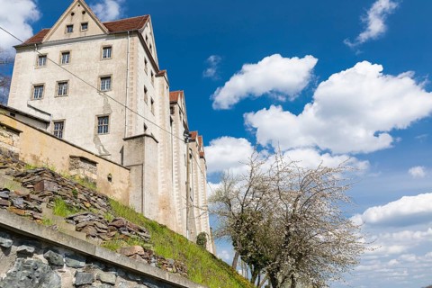 Nossen Castle stands high above, Saxony, Germany