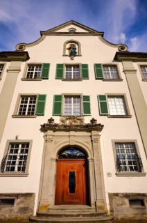 Entrance portal, Mehrerau Abbey, Wettingen Cistercian Abbey, Bregenz, Vorarlberg, Lake Constance,