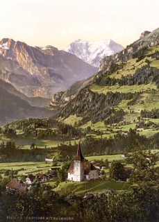 Frutigen und Balmhorn, ein Gemeinde im Berner Oberland im Kanton Bern in der Schweiz, Historic,