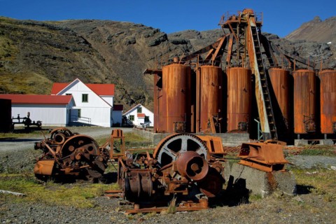 Antarctica, South Georgia, abandoned whaling station in Grytviken