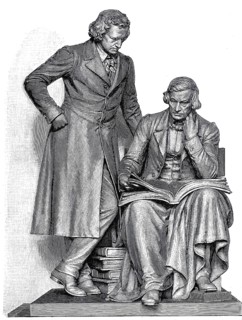 Memorial to the Brothers Grimm in Hanau, illustration from 1896, illustration, reproduction from a