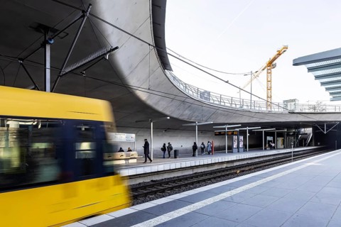 Staatsgalerie stop, Stuttgarter Strassenbahnen AG, SSB. Stuttgart, Baden-Württemberg, Germany