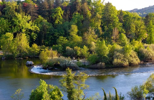 Weir on River Tamega, Amarante, Tâmega e Sousa, Portugal