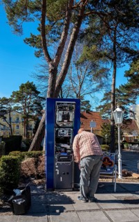 Maintenance and repair of an ATM, Binz, Rügen, Mecklenburg-Vorpommern, Germany