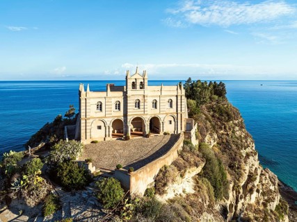 Tropea from a drone, Tyrrhenian Sea, Calabria, Italy