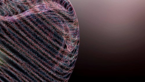 A mesmerizing abstract 3D texture featuring intricate, colorful curved lines against a smooth