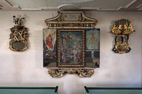 Painted epitaph for Sigmund Herel, painted by Georg Gärtner, Nuremberg 1619, in the baroqueised