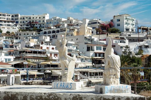Statues of Daedalus and Icarus, Agia Galini, Crete, Greece