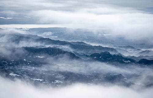 Fog, clouds rising from the glacier in the evening, atmospheric, glacier Myrdalsjökull, Pakgil,