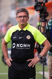 LUBIN, POLAND - JULY 23, 2023: Football match Polish PKO Ekstraklasa between KGHM Zaglebie Lubin vs
