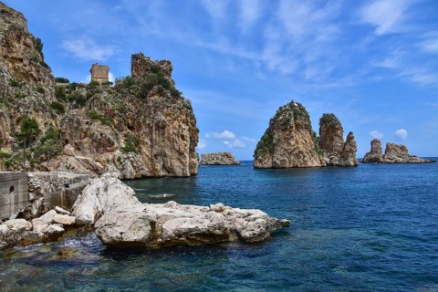 Former tuna factory and fishing centre in Scopello, Sicily, Italy