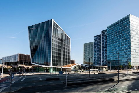 High-rise buildings, Place de l'Europe, Plateau de Kirchberg, Luxembourg, Luxembourg City,