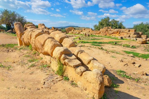 Telamone statue, Valley of Temples, Agrigento, Sicily, Italy