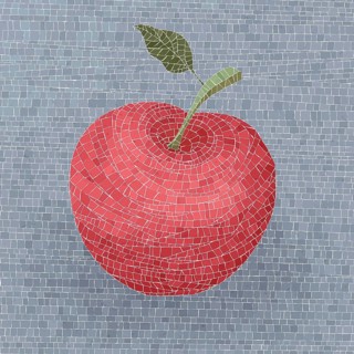 Red apple vector art mosaic illustration