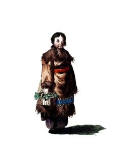 Historical clothing, fashion over time, clothing of a woman, Kamchadalin, around 1768, Kamchadals