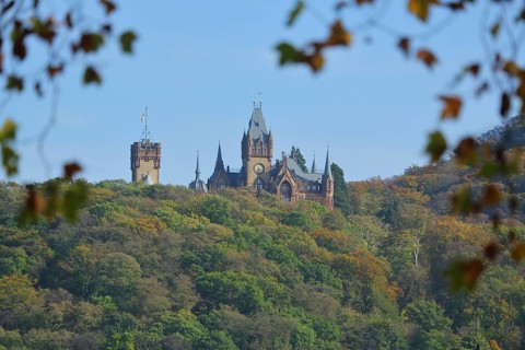Drachenburg Castle built in 1884, Drachenfels, Königswinter, Siebengebirge, North Rhine-Westphalia,