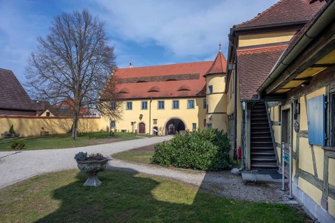 Castle courtyard of Adelsdorf Castle, foundation since 2008, Adelsdorf, Middle Franconia, Bavaria,