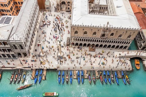 St Mark's Square in Venice depicted with miniature figures