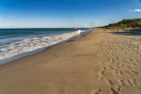 Lido de la Marana beach near Bastia, Corsica, France