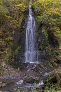 Waterfall in early autumn. Scenic park Terezino udolí (Tercino údolí or Tereziino) located in the