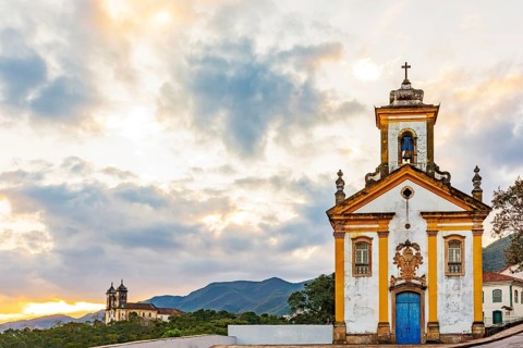 Famous baroque churches in the historic city of Ouro Preto in Minas Gerais, Ouro Preto, Minas