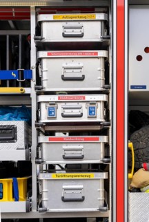 Fire engine, HLF, auxiliary fire fighting vehicle, fire engine with additional equipment for