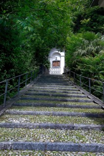 Pilgrimage route with chapels to the Madonna del Sasso pilgrimage church, Canton Ticino,