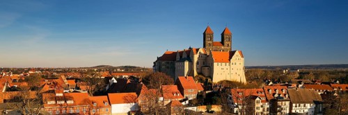 Castle hill ensemble with St Servatius collegiate church on the castle hill above the old town,