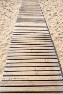 Boardwalk on the sandy beach, Wyk, Föhr, North Sea island, North Frisia, Schleswig-Holstein,