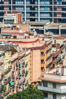 Overview of the residential landscape and city centre of Barcelona, Spain