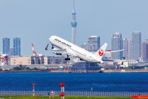 A Boeing 767-300ER aircraft of Japan Airlines JAL with the registration JA617J at Tokyo Haneda